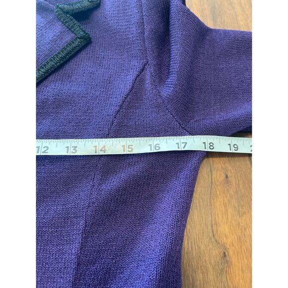 J.S.S knitwear suit small purple 3pcs pants tank jacket wool / viscous classic - Picture 10 of 16